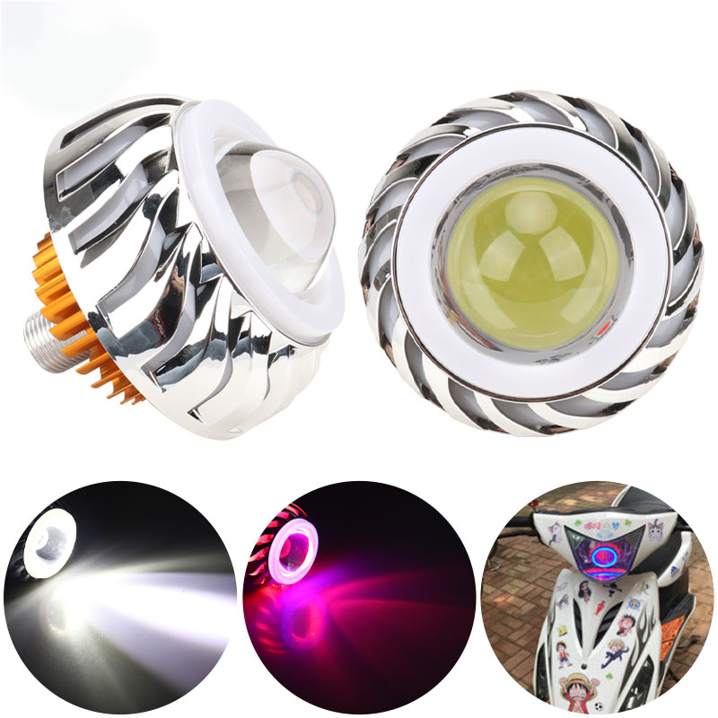 Universal Motorcycle Led Headlight Projector - 1개 오토바이 헤드라이트 듀얼 헤일로 LED
