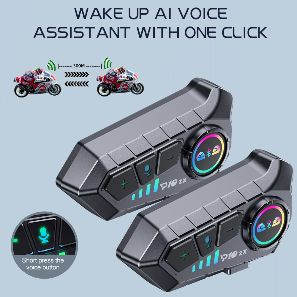 Full Face Motorcycle Helmet With Bluetooth - Y10 2x 오토바이 인터콤 블루투스 헤드셋