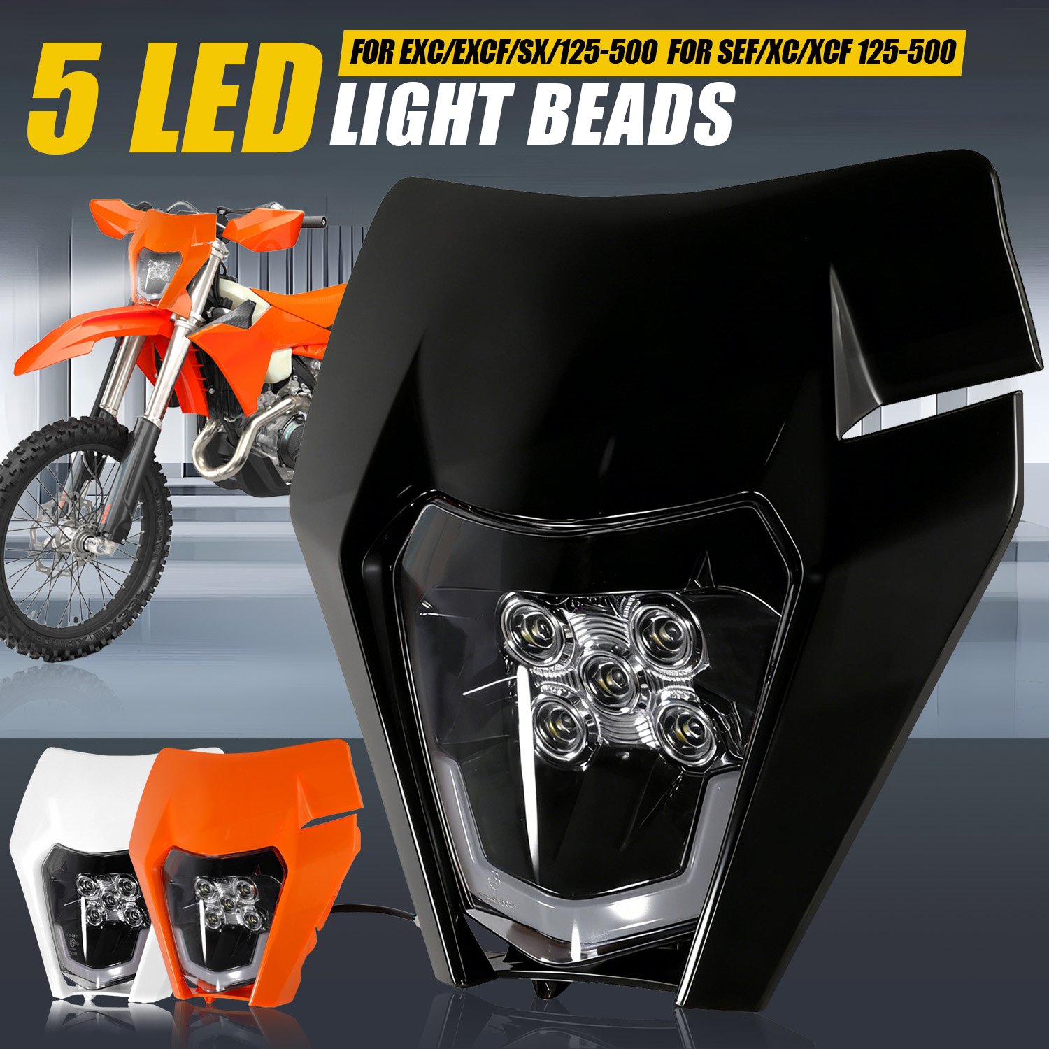 5 LED 헤드라이트 헤드램프 램프 KTM SX SXF - Universal Motorcycle Led Headlight Projector 리뷰 및 가격