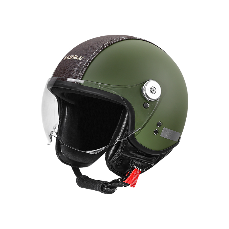 빈티지 3/4 오픈 페이스 오토바이 헬멧 PU 가죽 스 - Vintage Open Face Retro Helmet 리뷰 및 가격