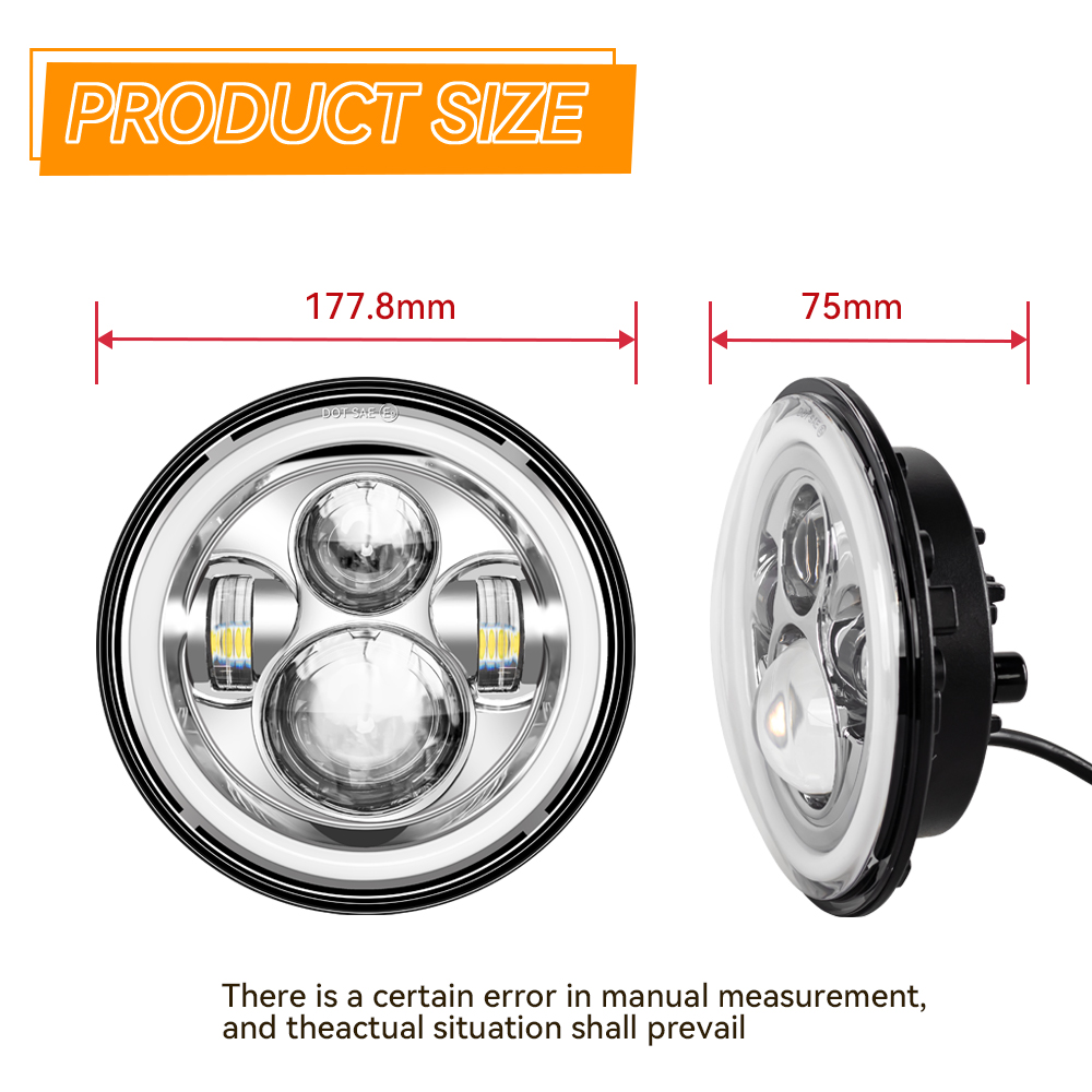 유니버설 7' 라운드 헤드 라이트 7인치 오토바이 LE - Universal Motorcycle Led Headlight Projector 리뷰 및 가격