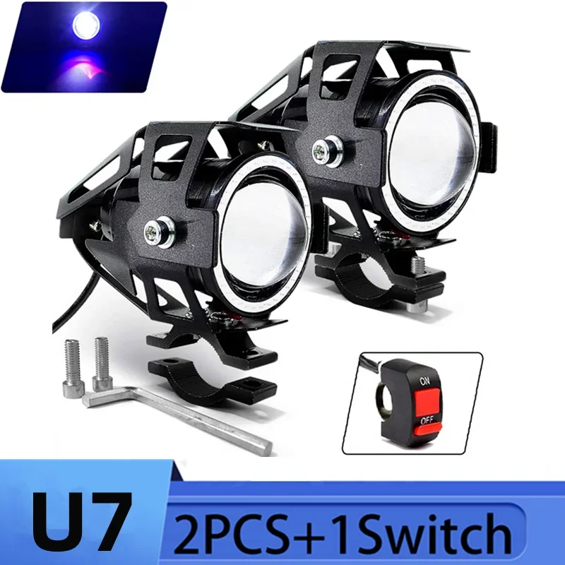 U7 LED 보조 밝은 오토바이 천사 눈 헤드 라이트  - Universal Motorcycle Led Headlight Projector 리뷰 및 가격