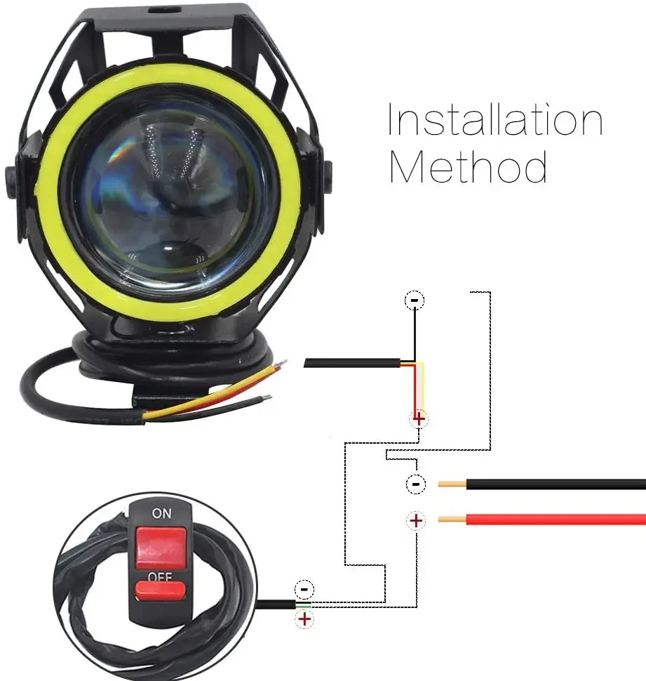 U7 LED 보조 밝은 오토바이 천사 눈 헤드 라이트  - Universal Motorcycle Led Headlight Projector 리뷰 및 가격